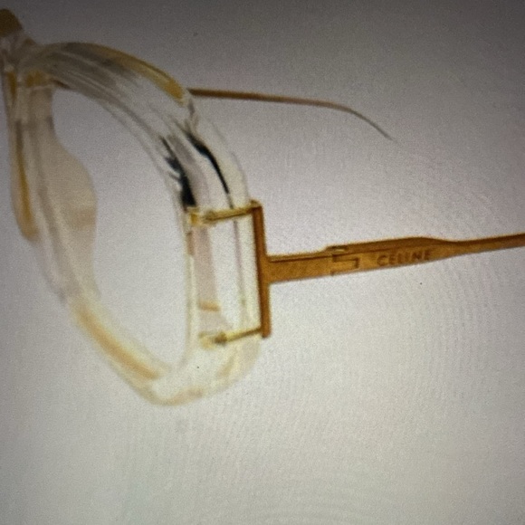 Celine Gold Arms Clear Lenses Glasses Unisex Rare Made in Italy 🇮🇹 Never Used - Picture 7 of 12